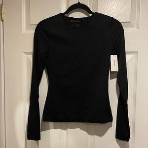 SPANX Black SPANXsmooth Jersey Crewneck Long Sleeve Top